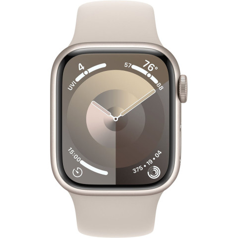 Смартгодинник Apple Watch Series 9 GPS 41mm Starlight Aluminium Case with Starlight Sport Band – M/L