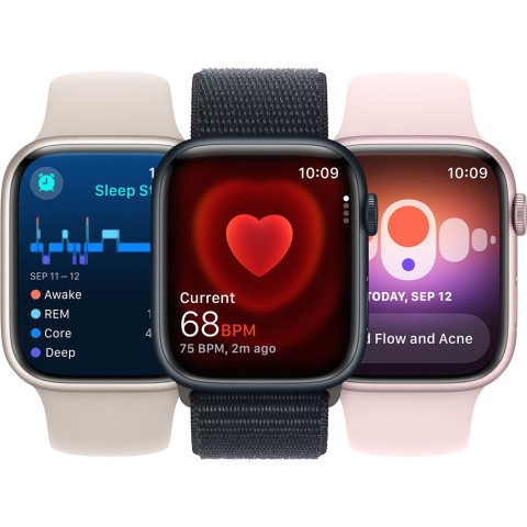 Смартгодинник Apple Watch Series 9 GPS 41mm Starlight Aluminium Case with Starlight Sport Band – M/L
