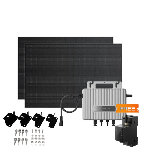 Комплект EcoFlow STREAM Microinverter/2*400W Rigid Solar Panel Combo/Розумний лічильник Smart Meter/Cистема кріплень EcoFlow Rigid Solar Panel Mounting Feet