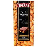 Шоколад Без глютену чорний Torras з мигдалем 150g