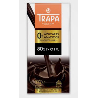Шоколад без цукру TRAPA 0% чорний 80% 80g