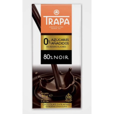 Шоколад без цукру TRAPA 0% чорний 80% 80g